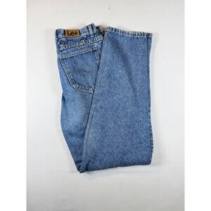 Vintage Lee Mens Jeans 16 Long Blue Denim Straight Leg Casual Pants 32x33